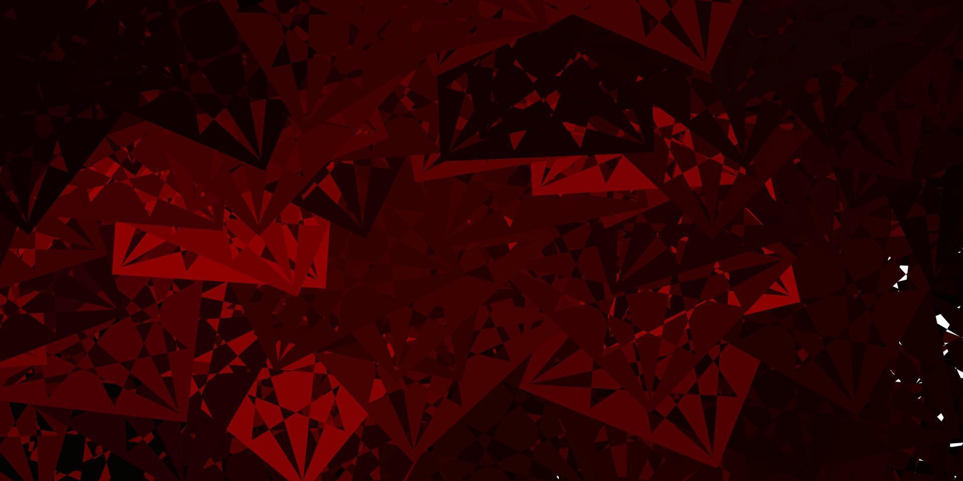 Dark Red vector texture with random triangles.