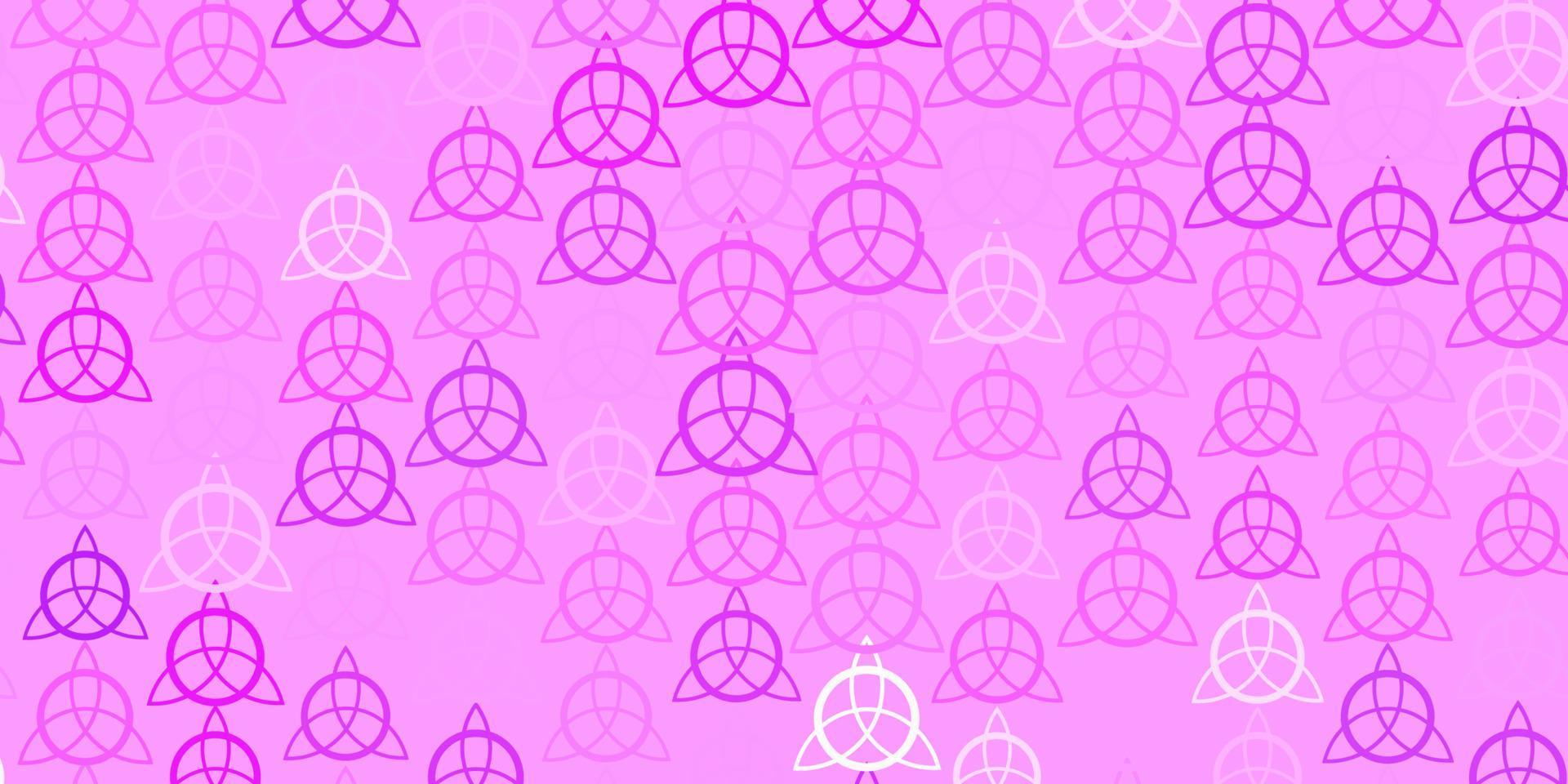Light Purple vector background with occult symbols.