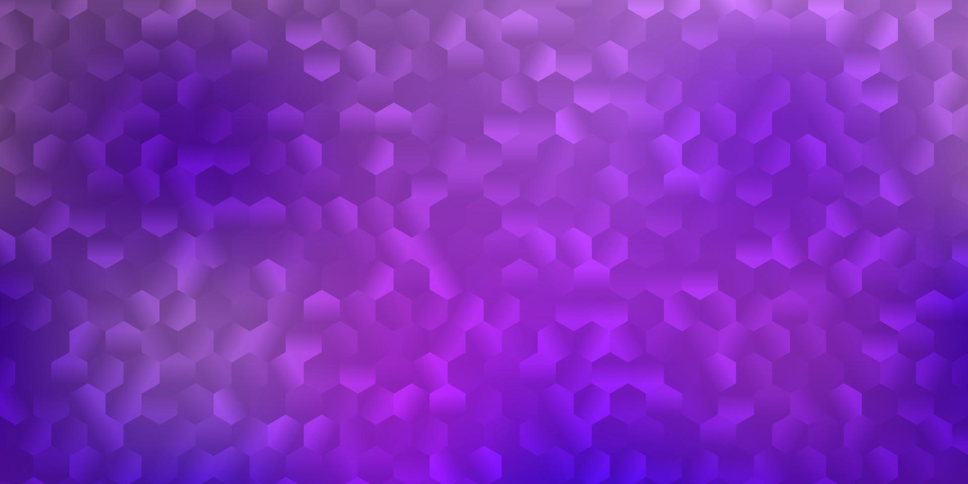 telón de fondo de vector de color púrpura claro con un lote de hexágonos.