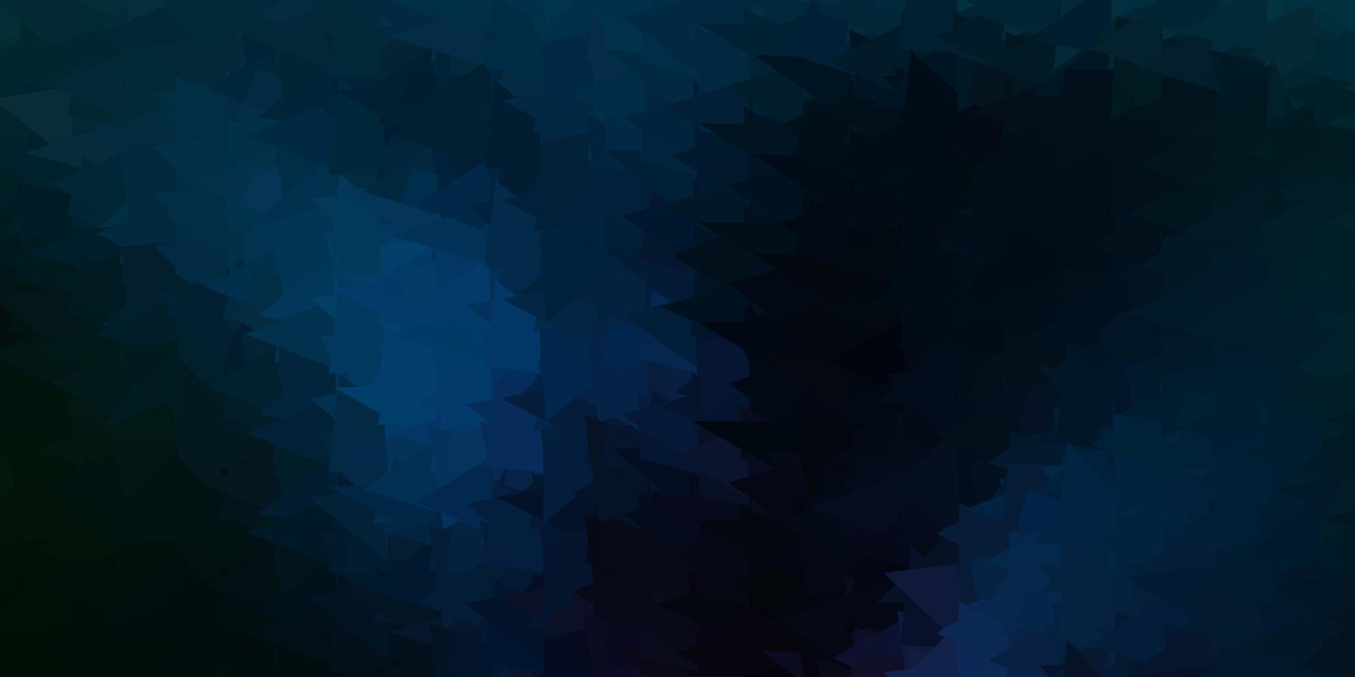 Dark blue, green vector abstract triangle pattern.
