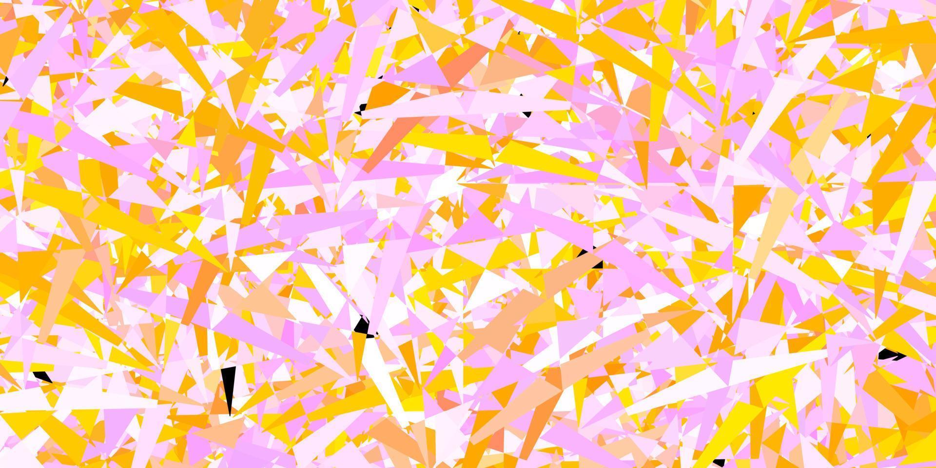 Light pink, yellow vector backdrop with triangles, lines.