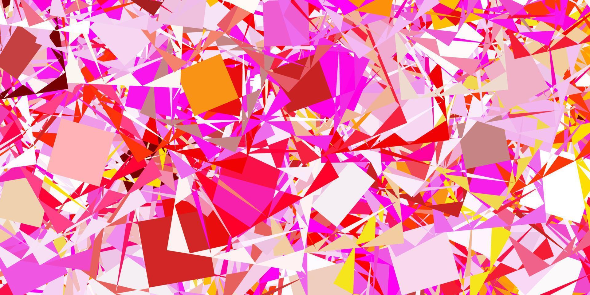 Light Pink, Yellow vector background with triangles.