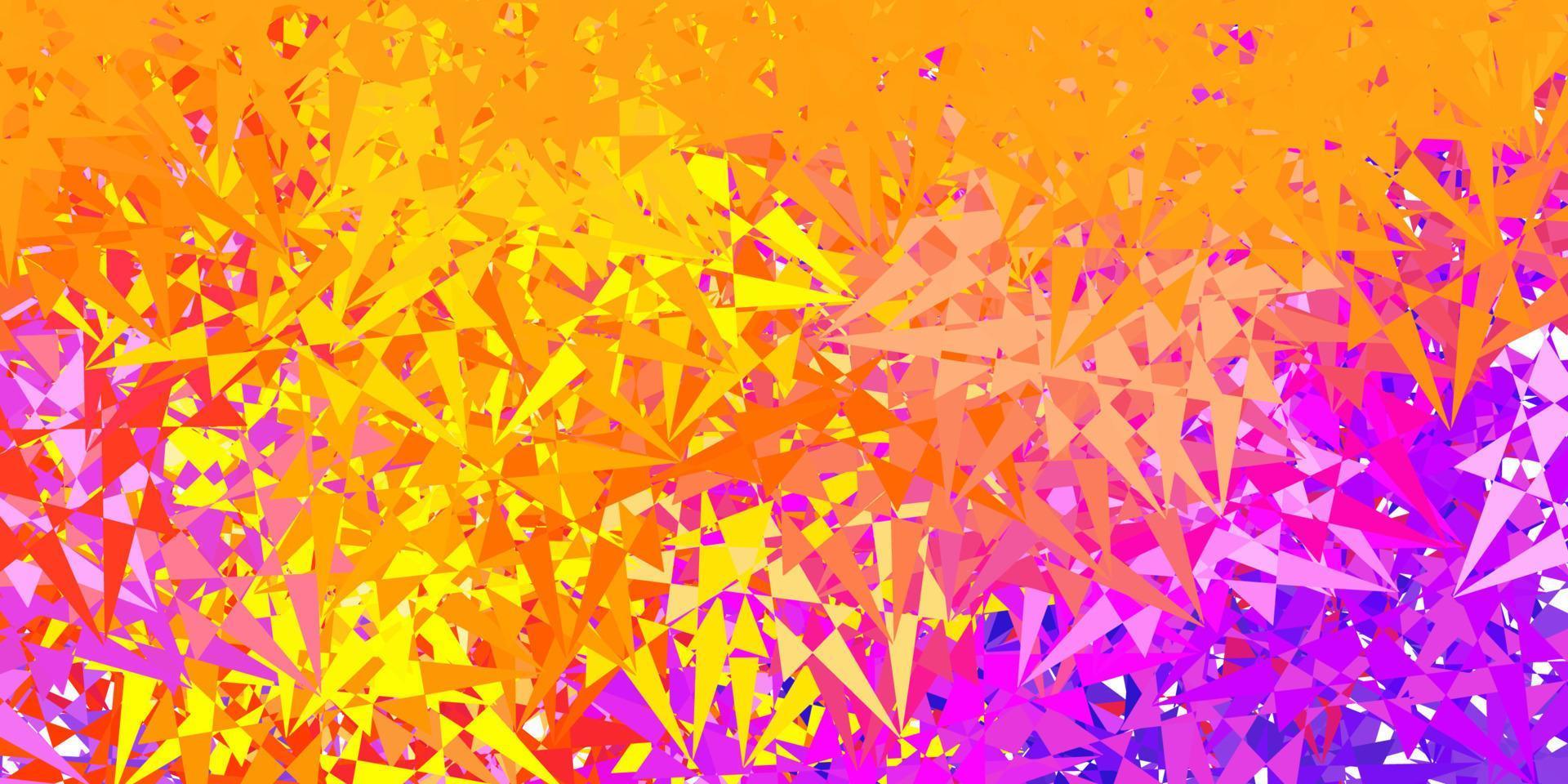 Light pink, yellow vector template with triangle shapes.