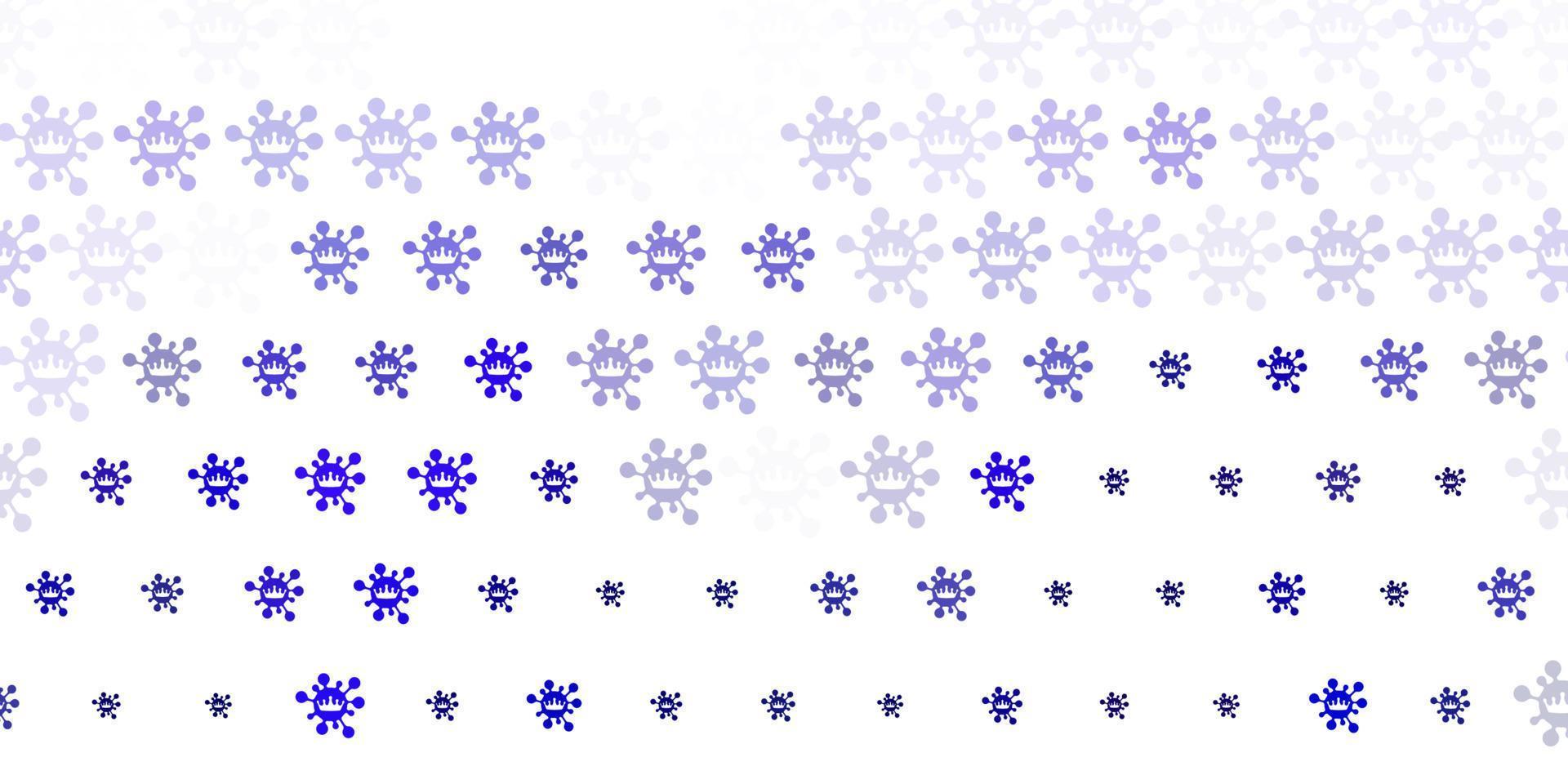 Light Purple vector background with covid-19 symbols.