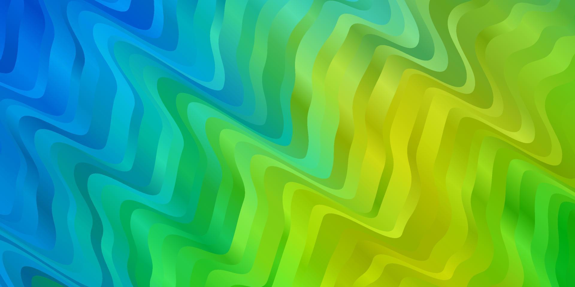 Fondo de vector azul claro, verde con curvas.