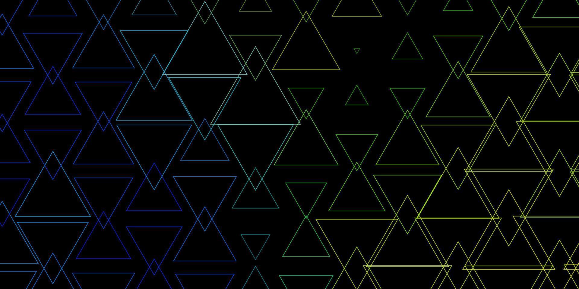 Dark Blue, Green vector pattern with lines, triangles.