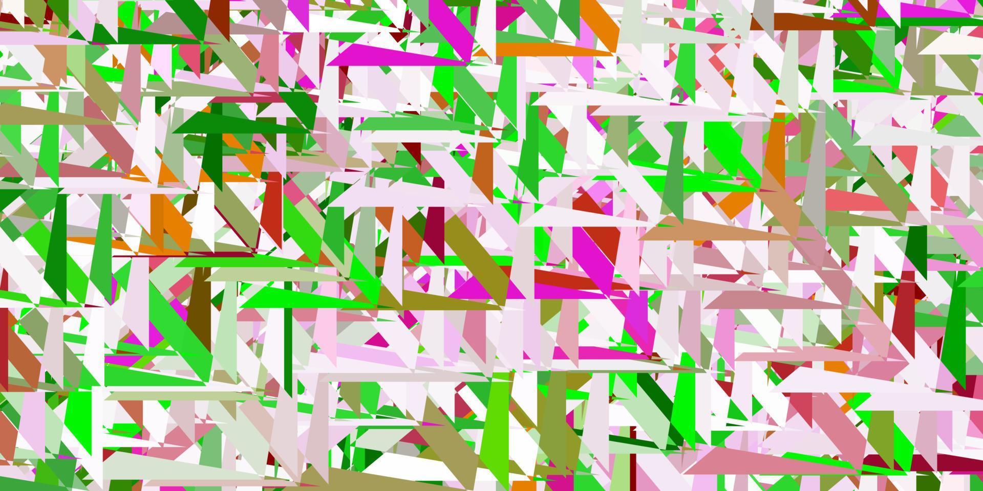 Light pink, green vector pattern with polygonal shapes.