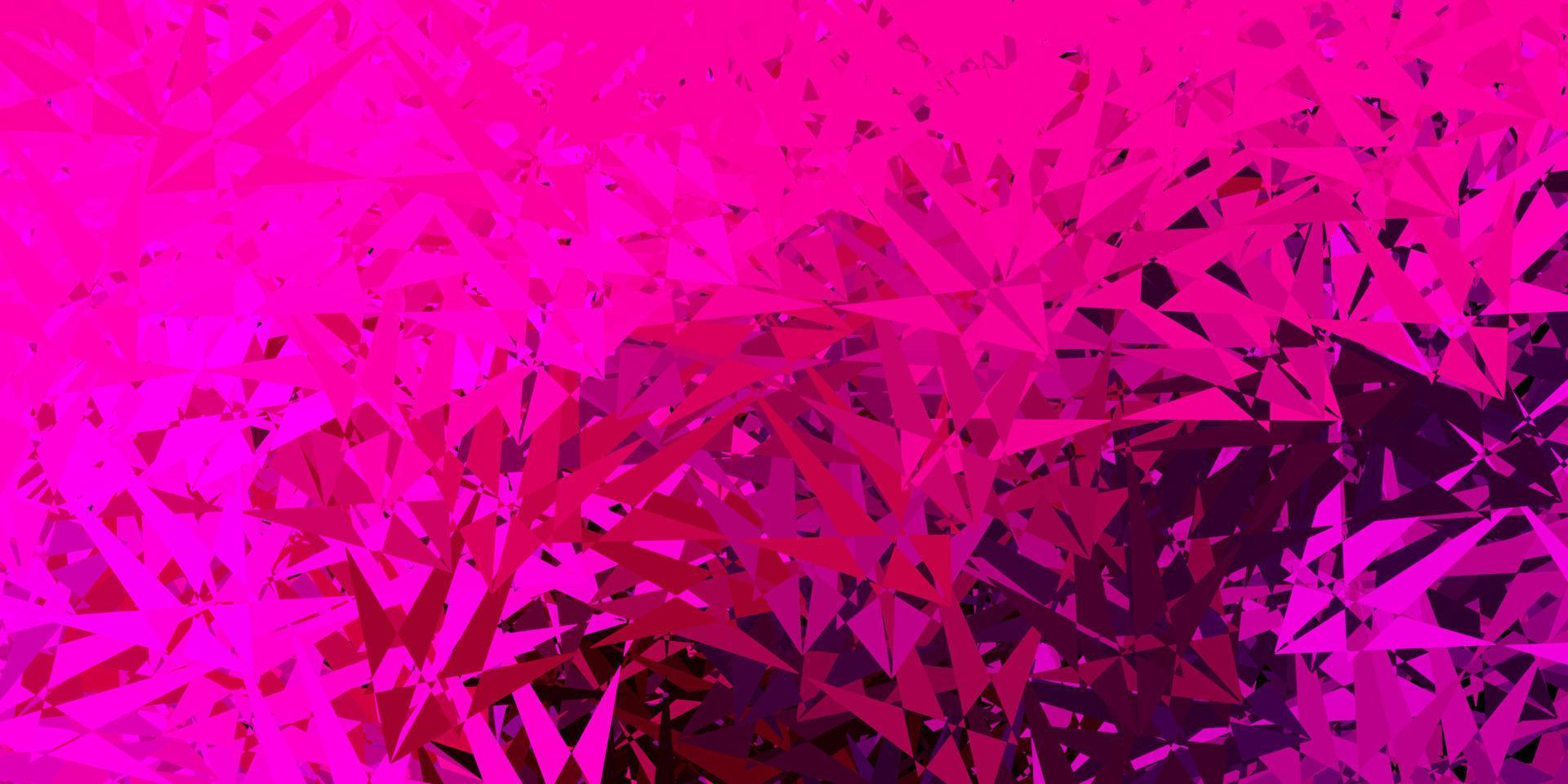Dark pink vector backdrop with triangles, lines.
