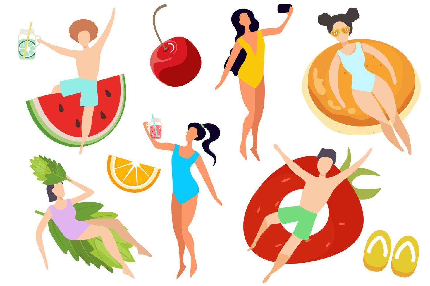 elementos del verano. vector