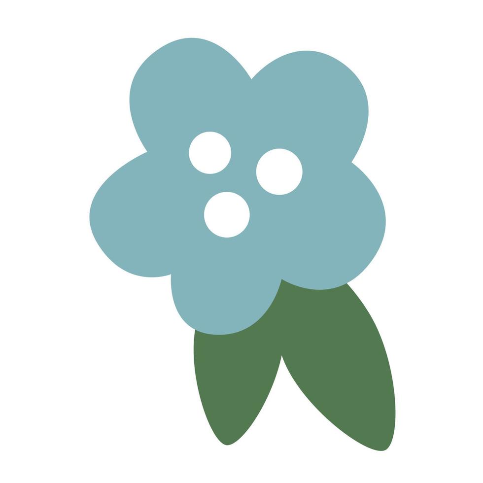 Simple Blue Flower Illustration vector