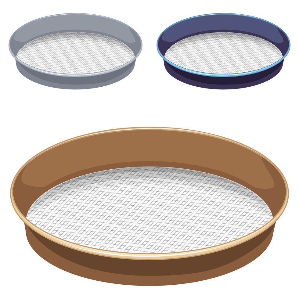 Sieve household accessories in several variations. vector