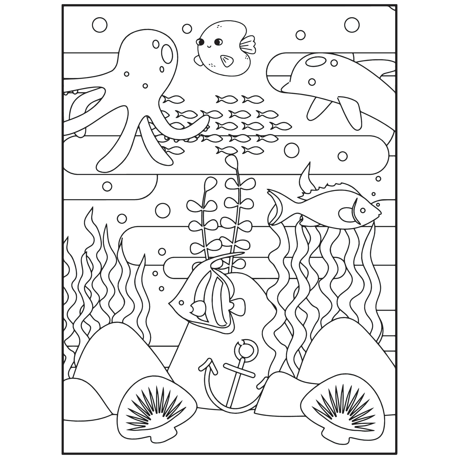 Sea Coloring Pages Vector Art, Icons, and Graphics for Free Download