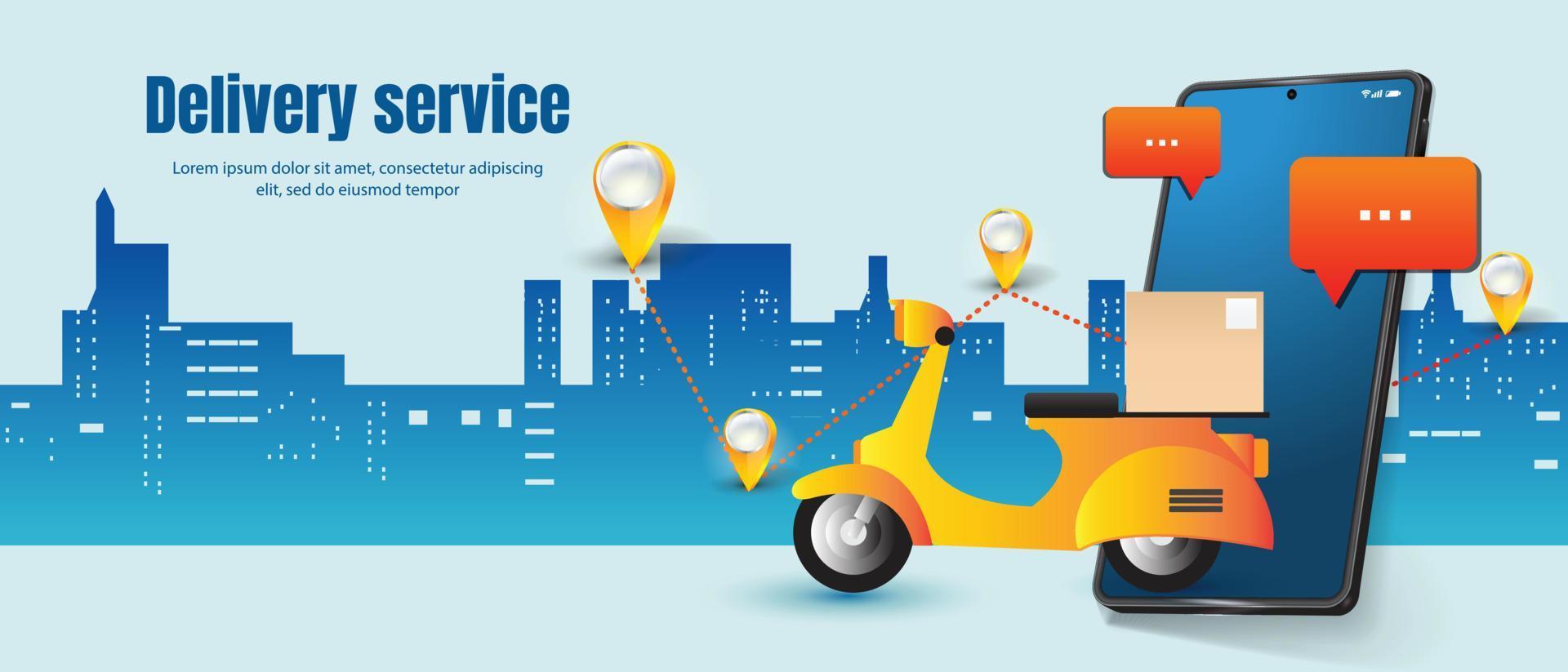 Online delivery service vector illustration E-commerce concept