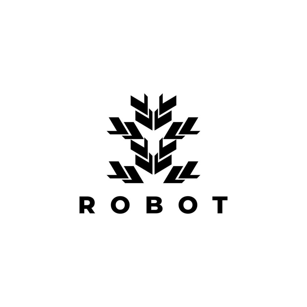 robot abstracto moderno logotipo de tecnología plana vector