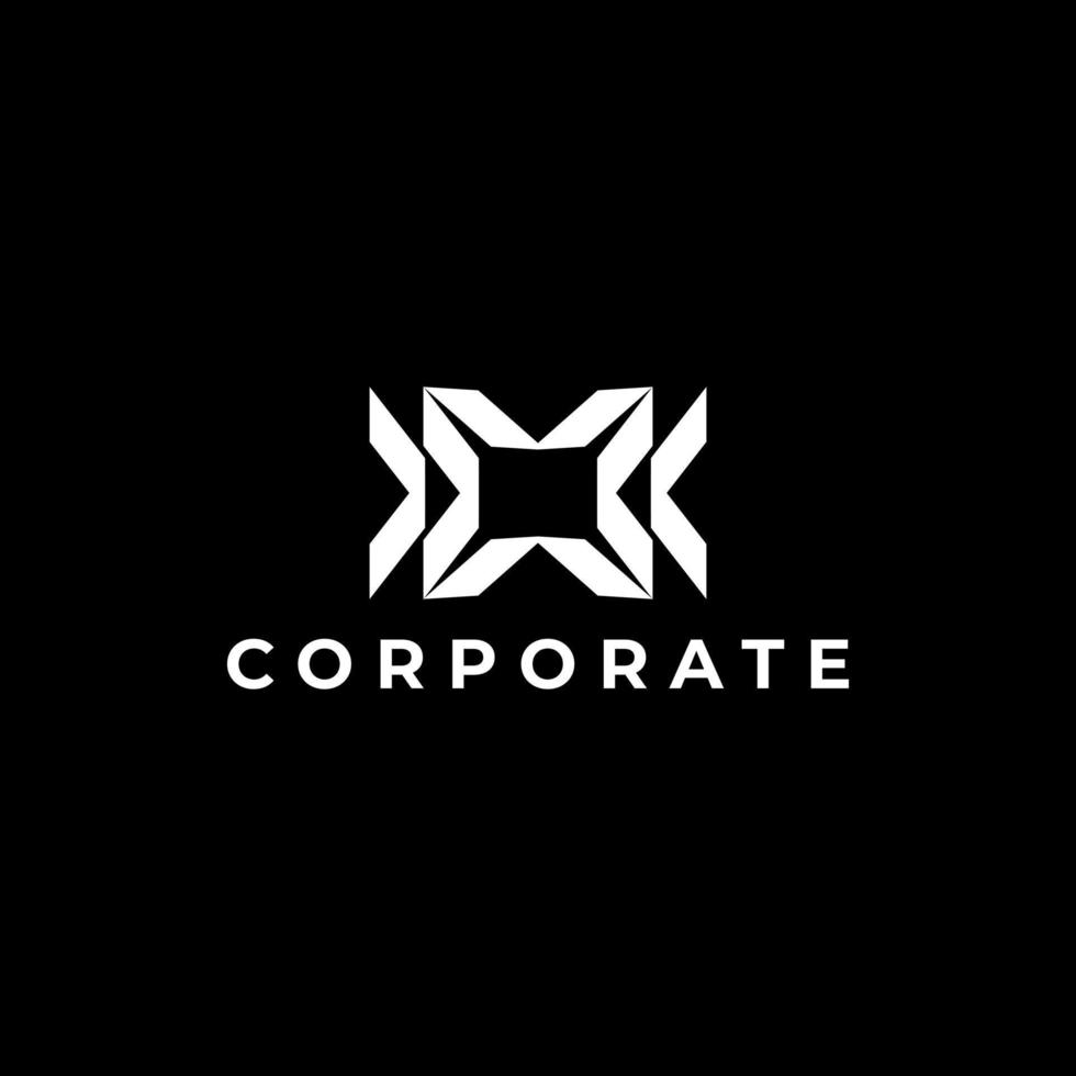 letter x flat simple tech modern logo vector