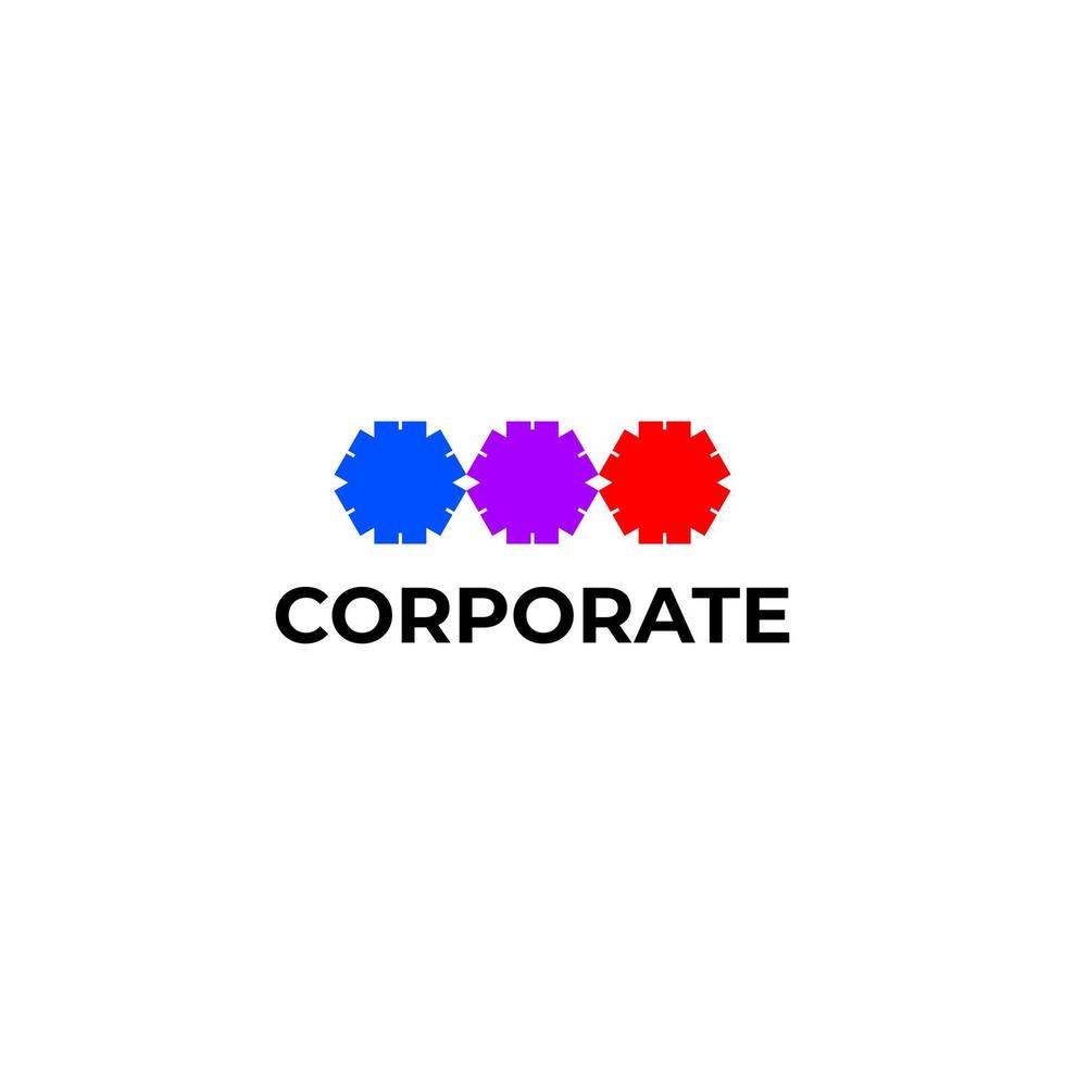 abstract tech corporate simple flat logo design vector
