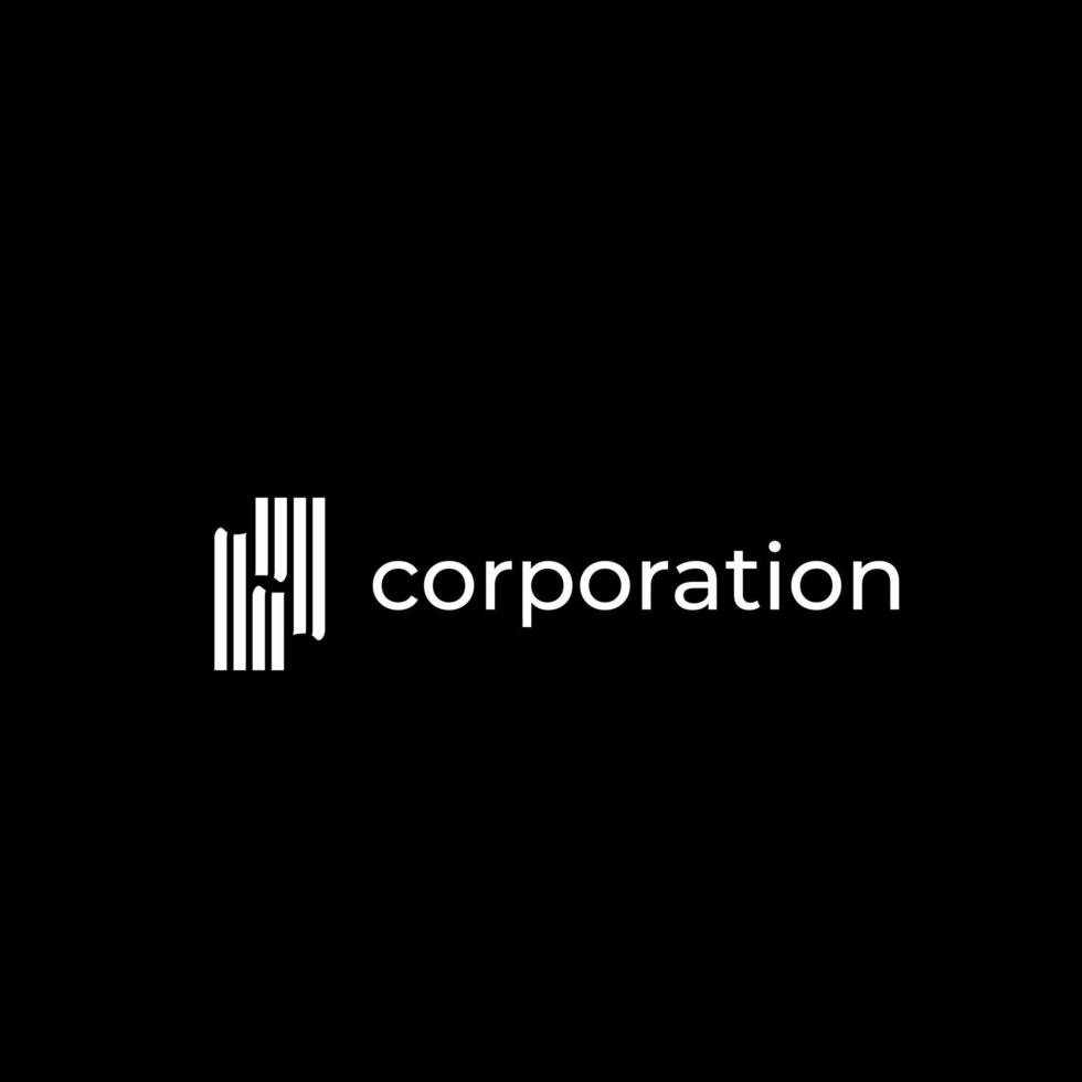 abstract tech corporate simple flat logo design vector