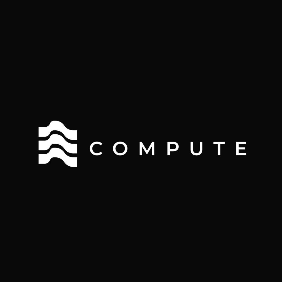 abstract tech corporate simple flat logo design vector