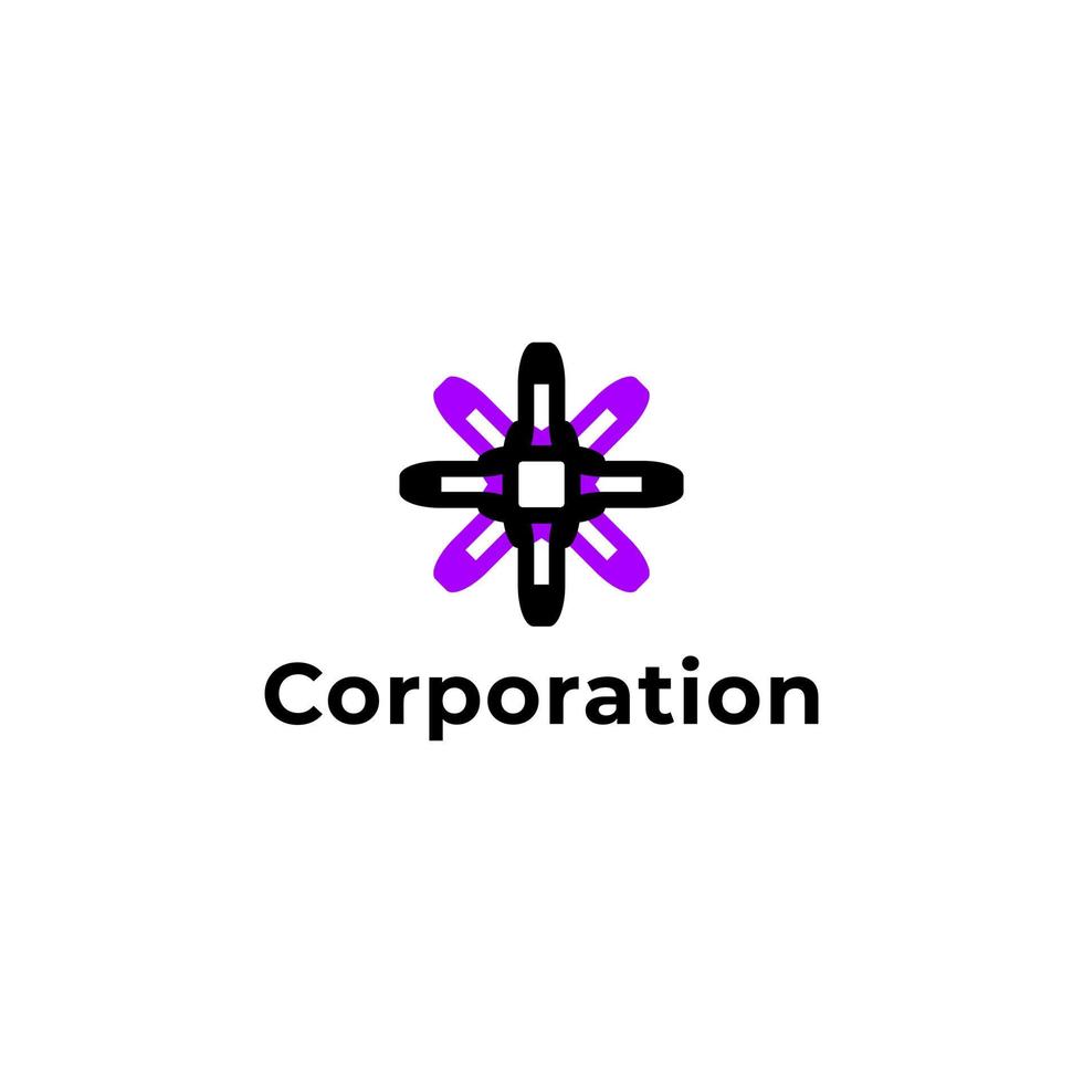 abstract tech corporate simple flat logo design vector