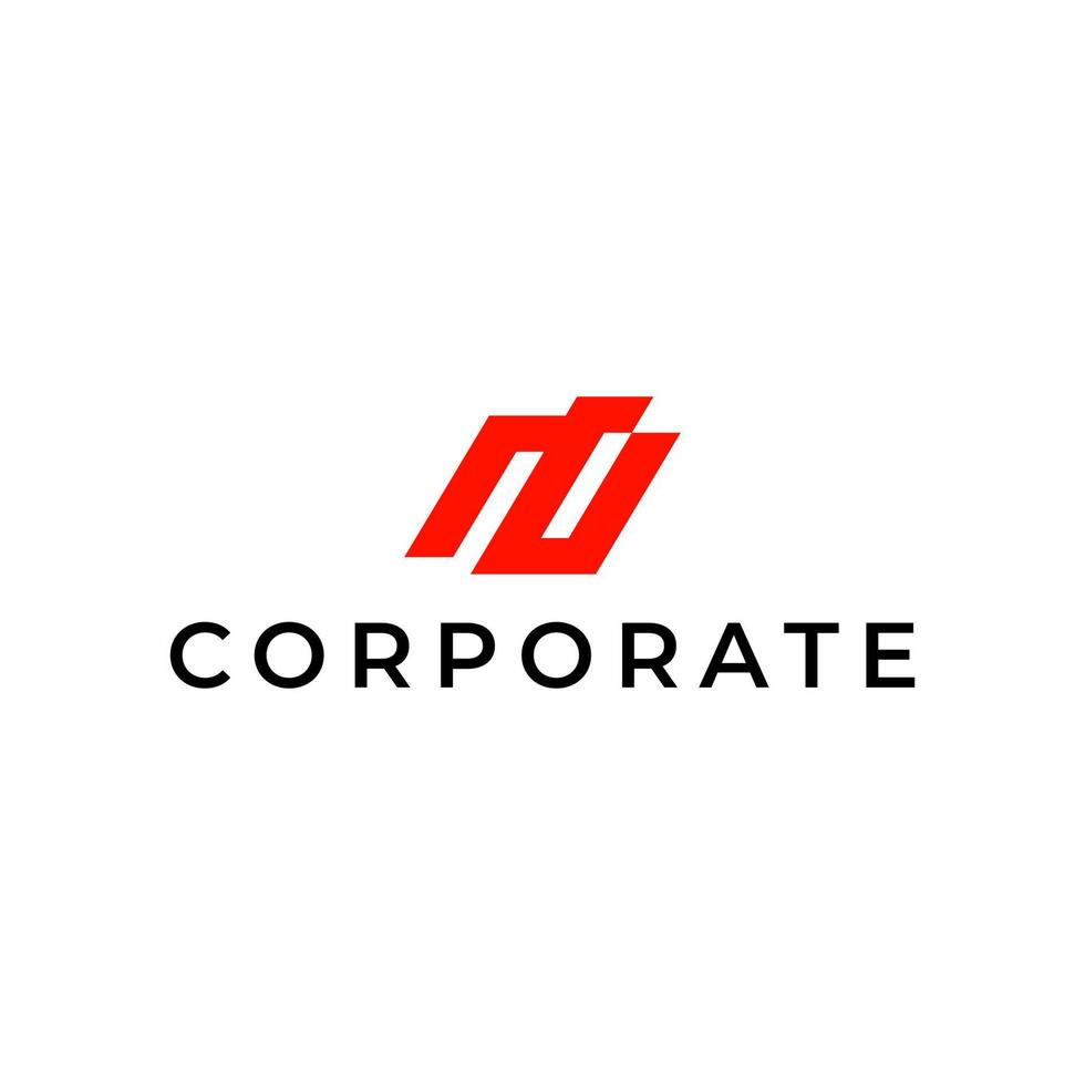 tech corporate letter simple flat logo design vector