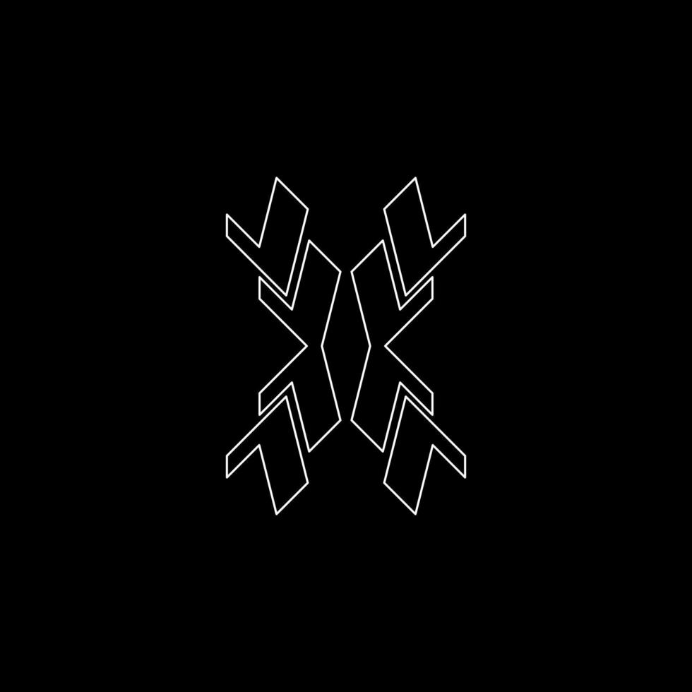 letter x flat simple tech modern logo vector
