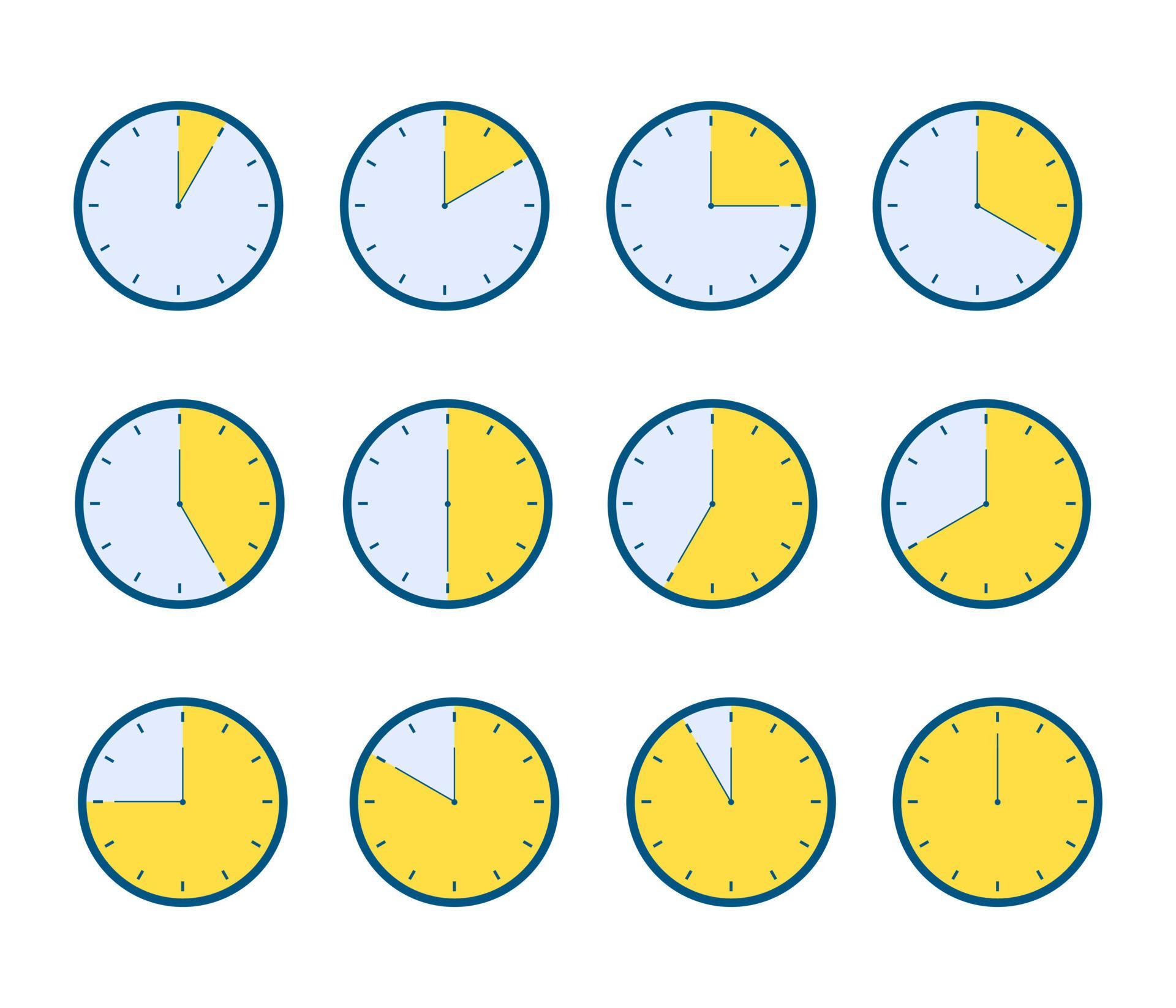 Vector illustration of clock time. 6630920 Vector Art at Vecteezy
