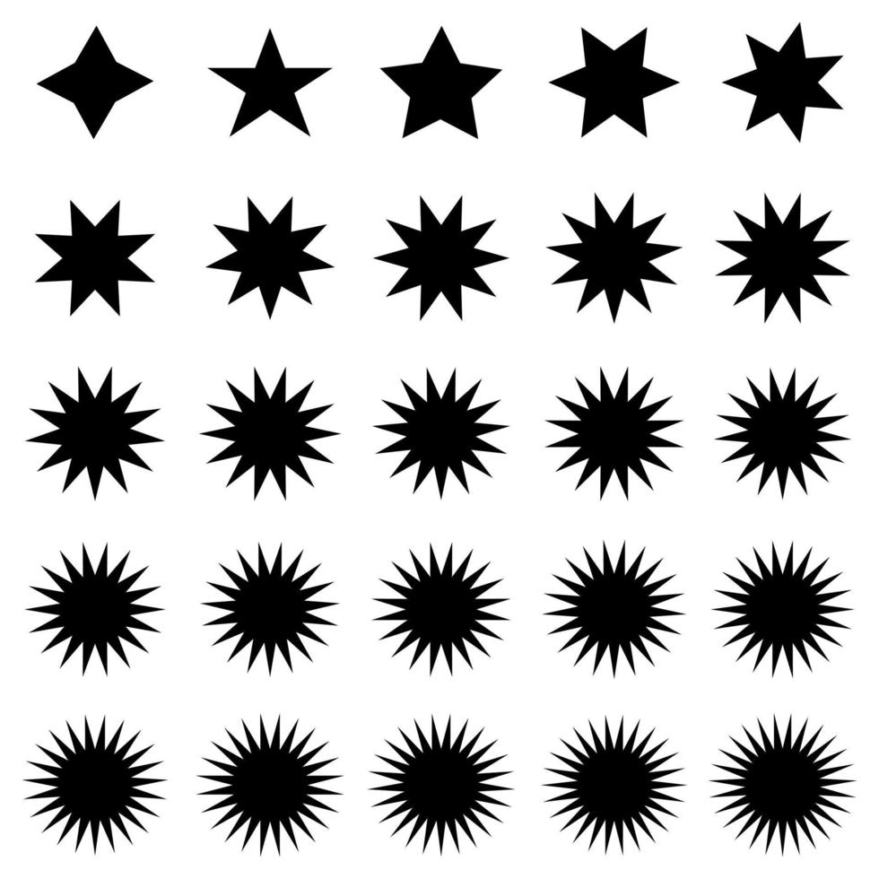 conjunto de iconos de símbolos de estrellas aislados en un fondo blanco. vector. vector