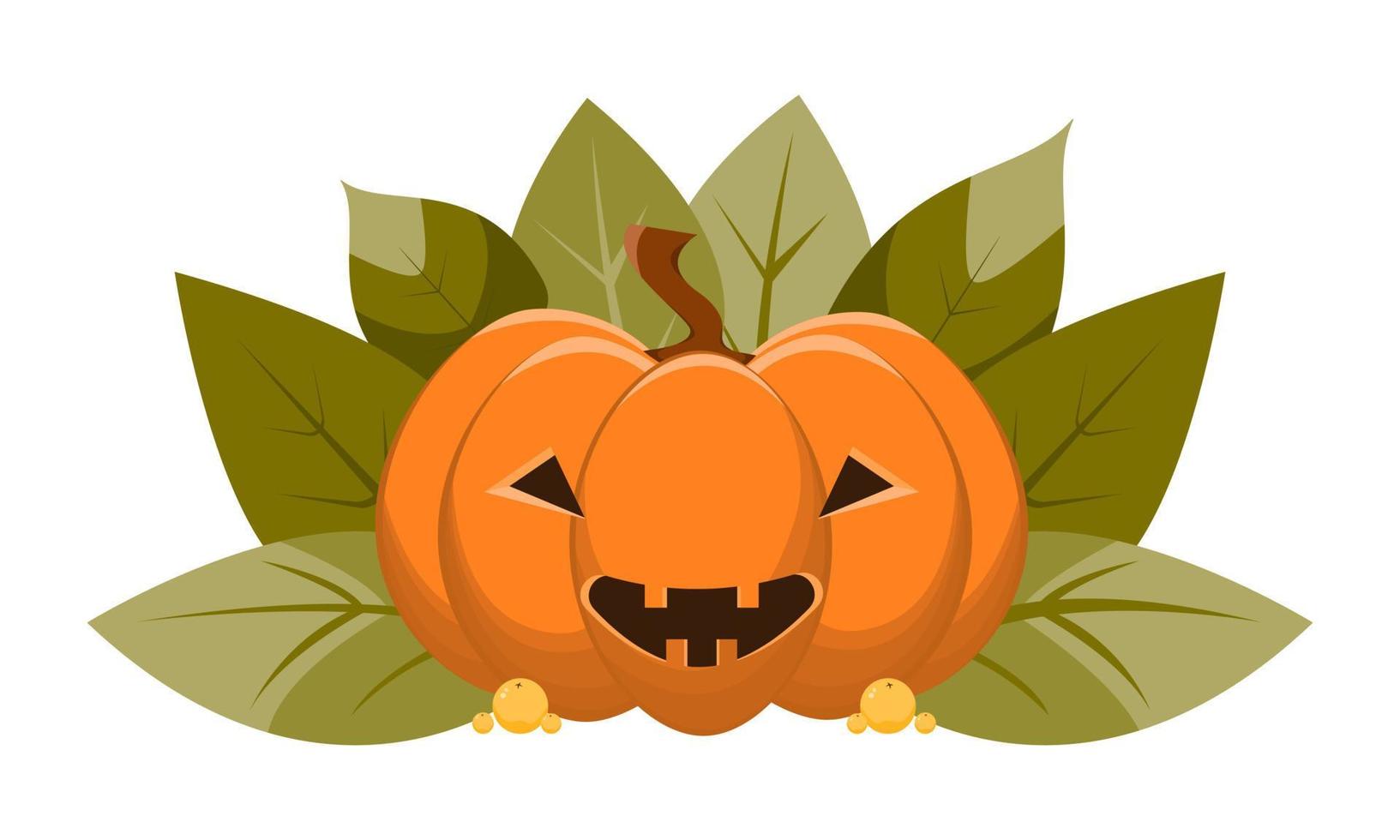 ilustración vectorial calabaza con cara de miedo. concepto de halloween. vector