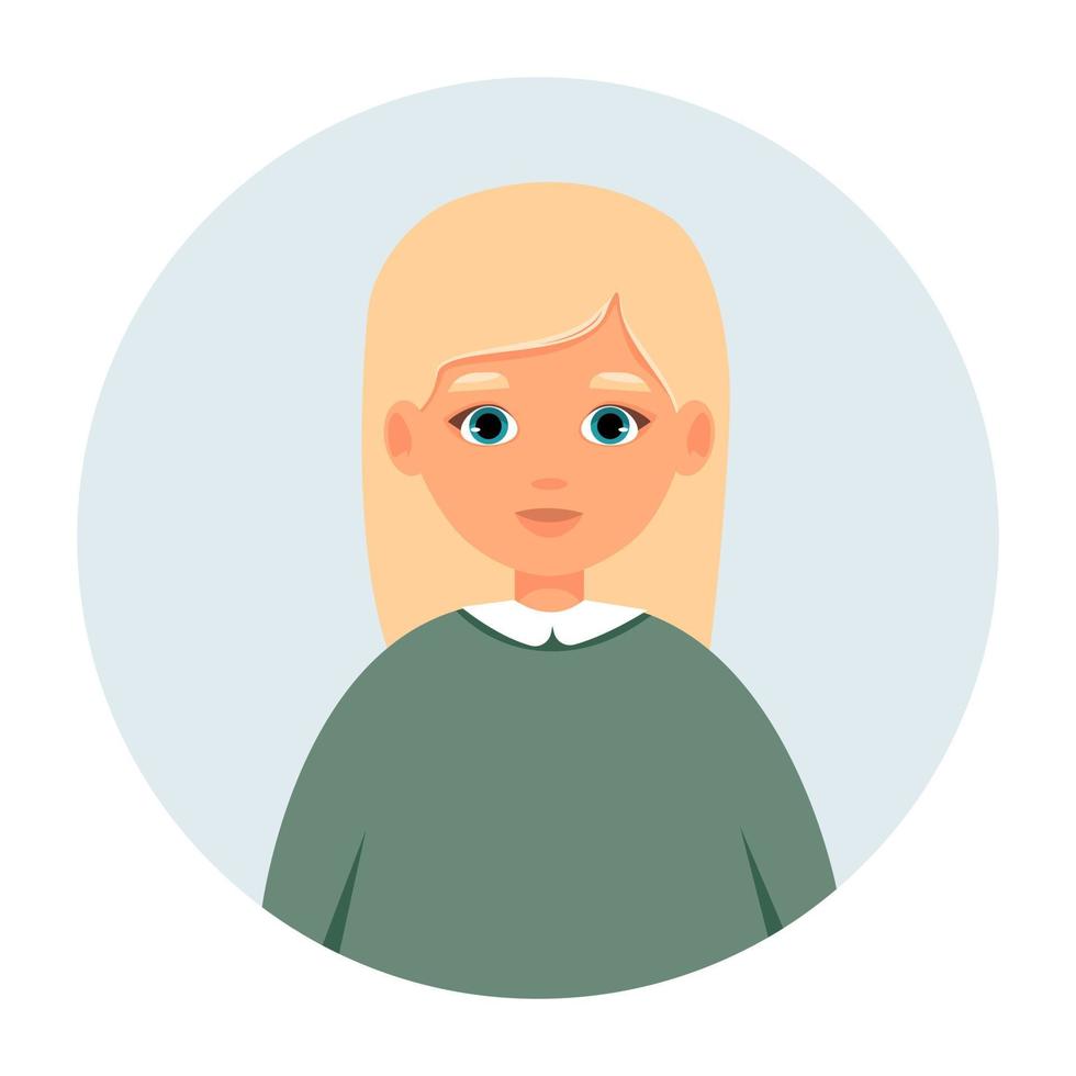retrato de mujer rubia. avatar de persona femenina. icono de vector de adulto en estilo plano.