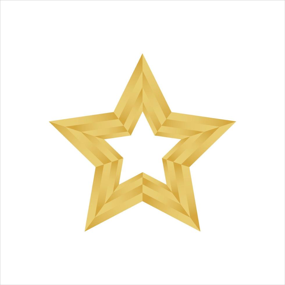Gold star isolated on white background vector