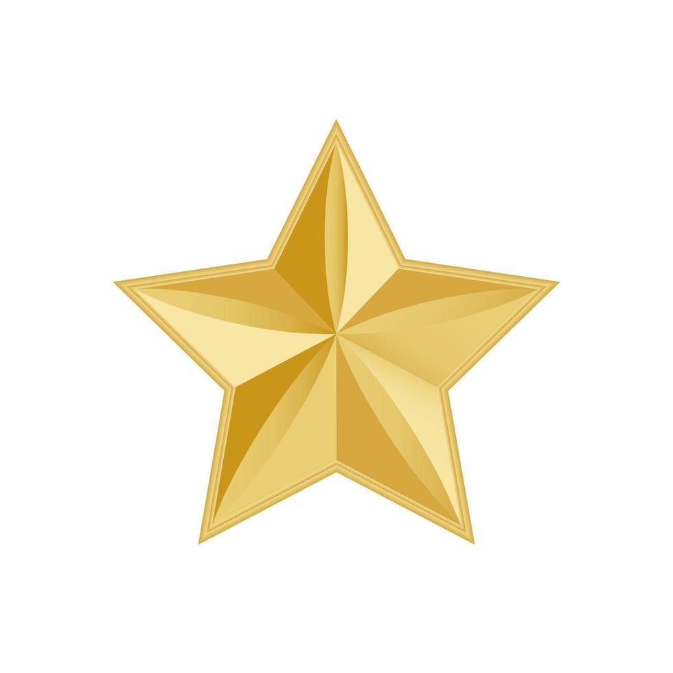 Gold star isolated on white background vector