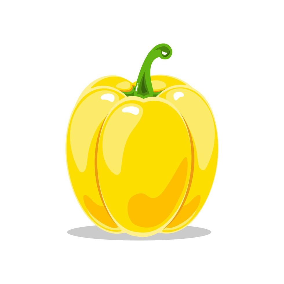 Yellow bell pepper. Healthy nutrition. Vector illustration of vegetables.