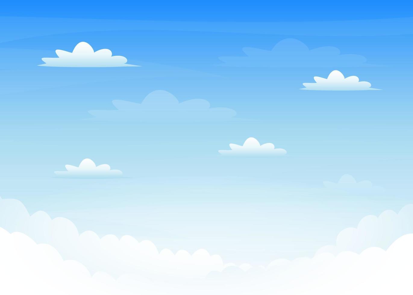 Bright cloudy sky. Cartoon. Vector illustration. Background.