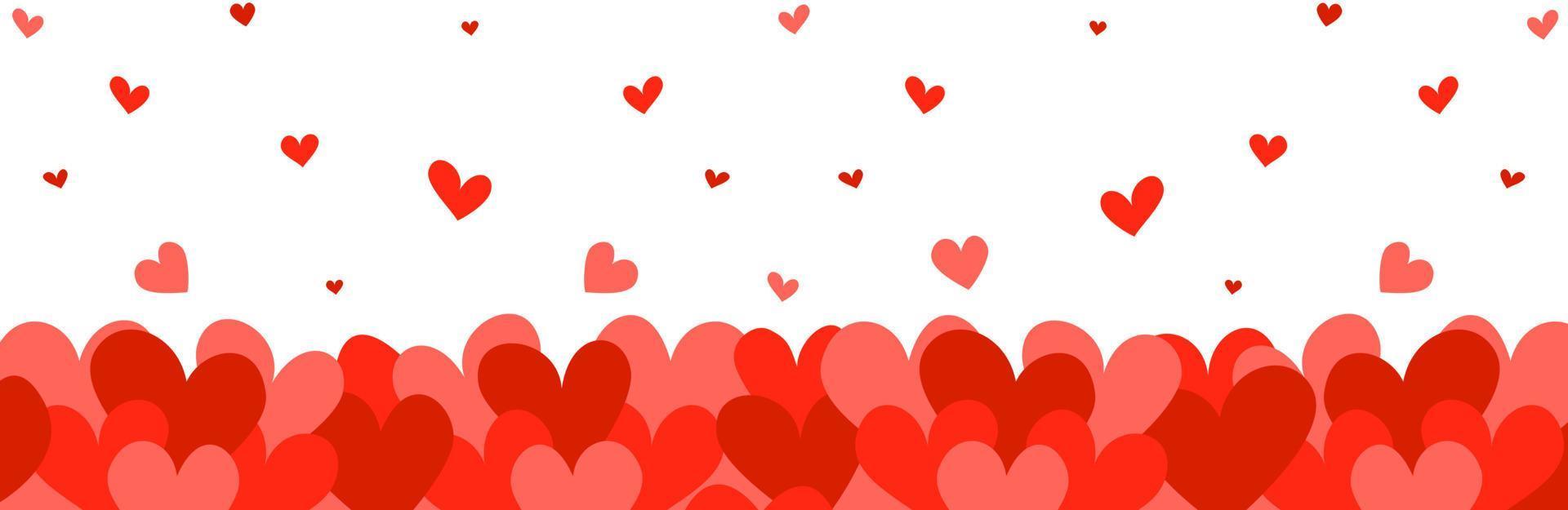 fondo digital del día de san valentín de corazones para sitio web, diseño de volante, banner. amor. ilustración vectorial en estilo plano. vector