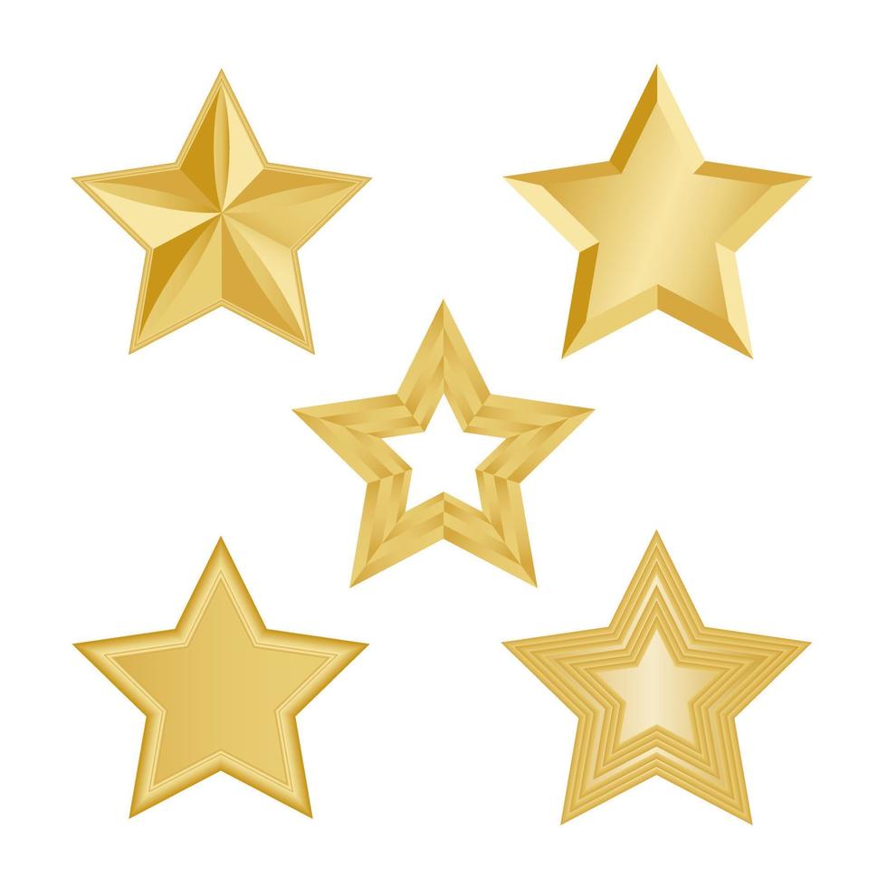 set of golden stars vector