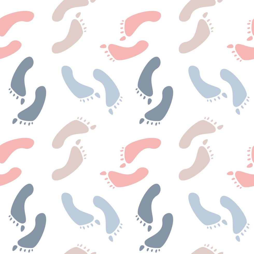 Seamless pattern with multicolored footprints. EPS 10. vector