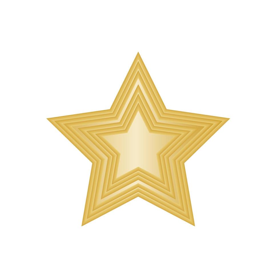 Gold star isolated on white background vector