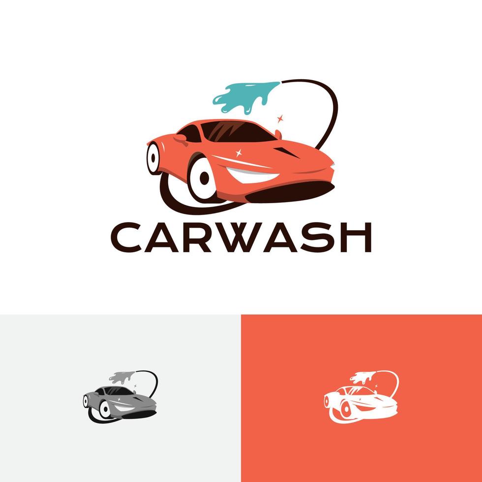 Clean Car Wash Carwash Water Hose Auto Service Logo vector