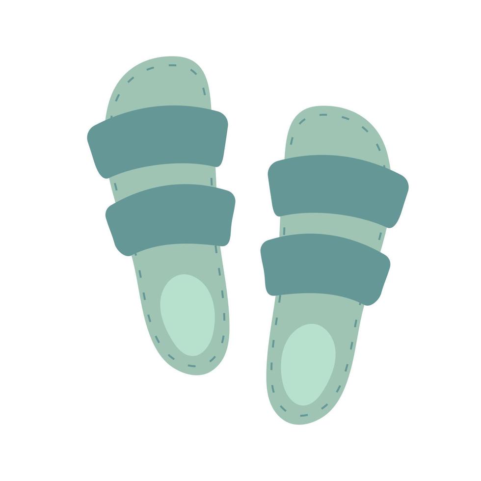 Boho outfit. Summer sandals, flip-flops. vector