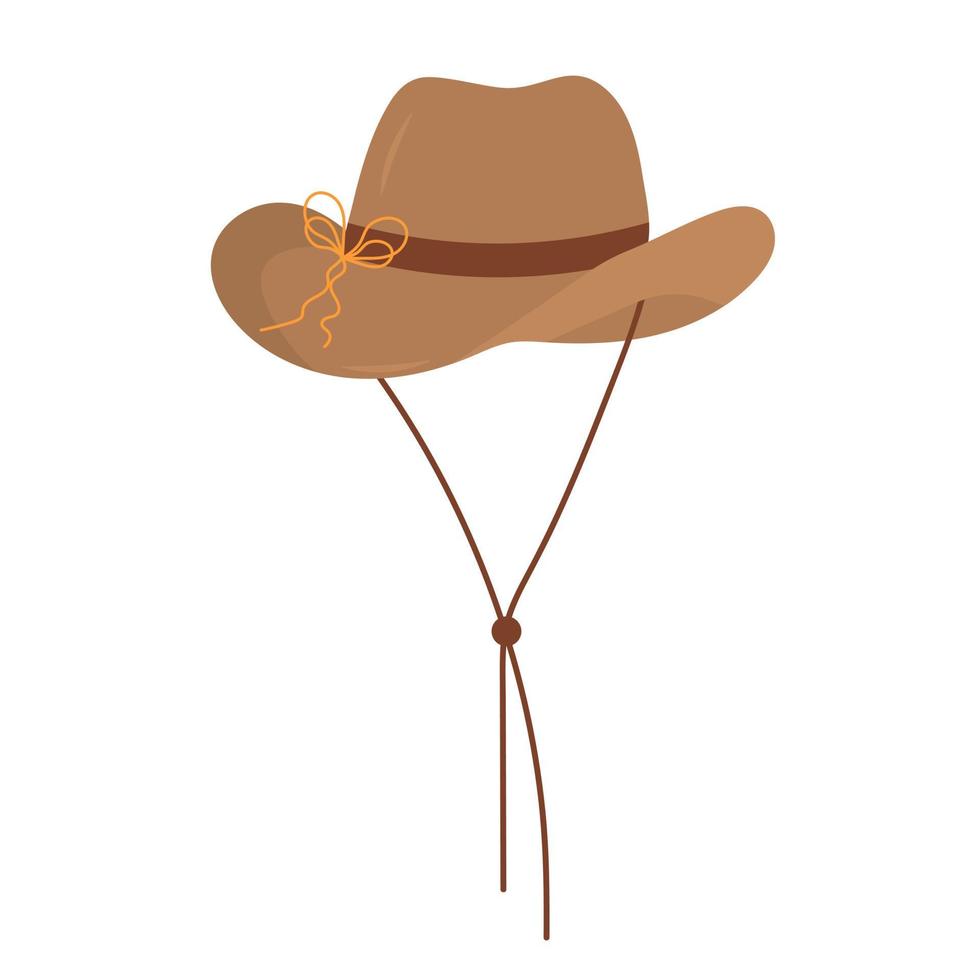 Hat in boho style. Cowboy hat. Boho outfit. vector