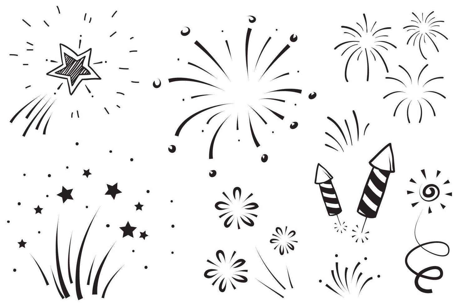 Vector collection of swishes, swashes, swoops. Rotating calligraphy. Highlight text elements. Hand drawn fireworks.