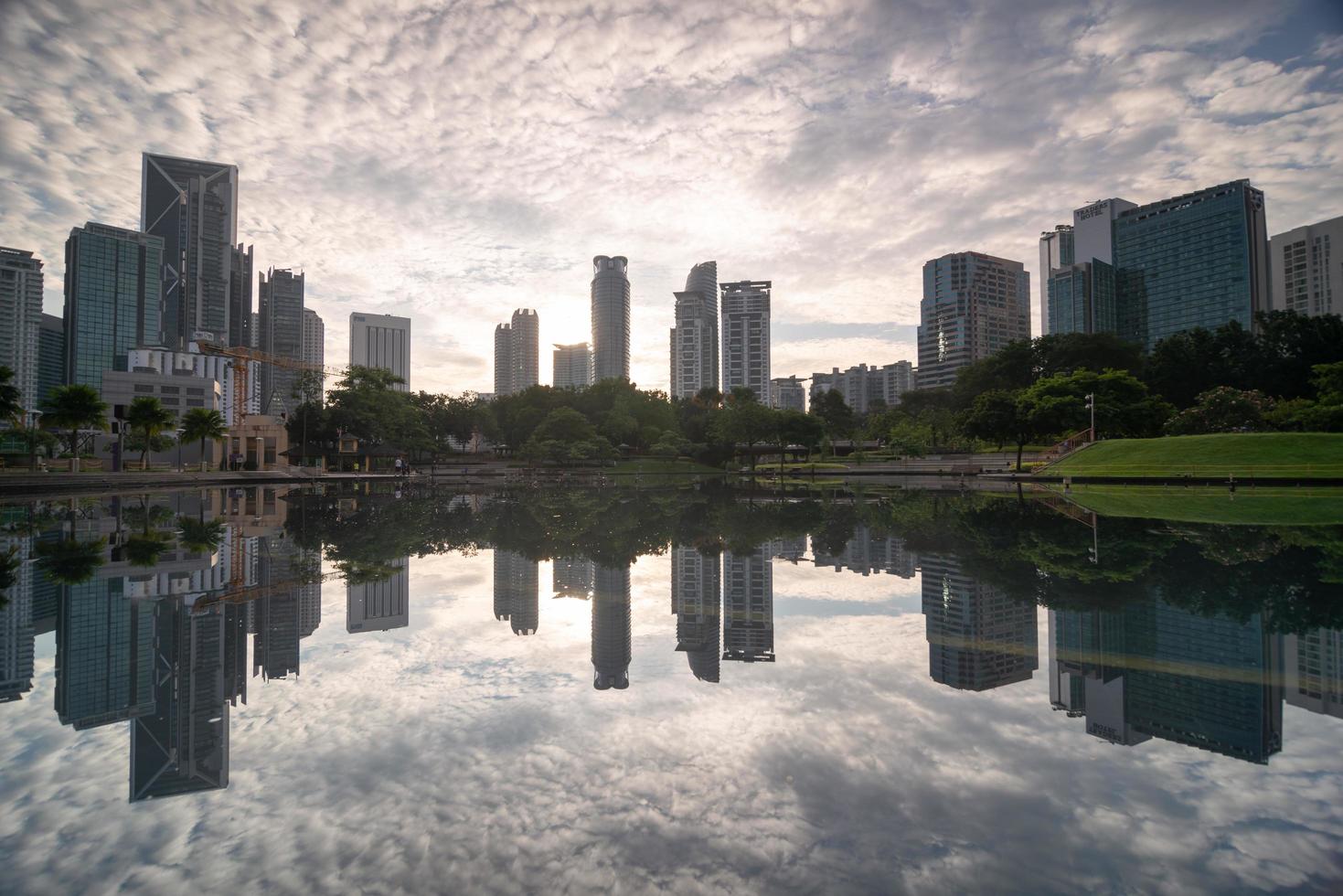 Reflection of Kuala Lumpur skyscraper building photo