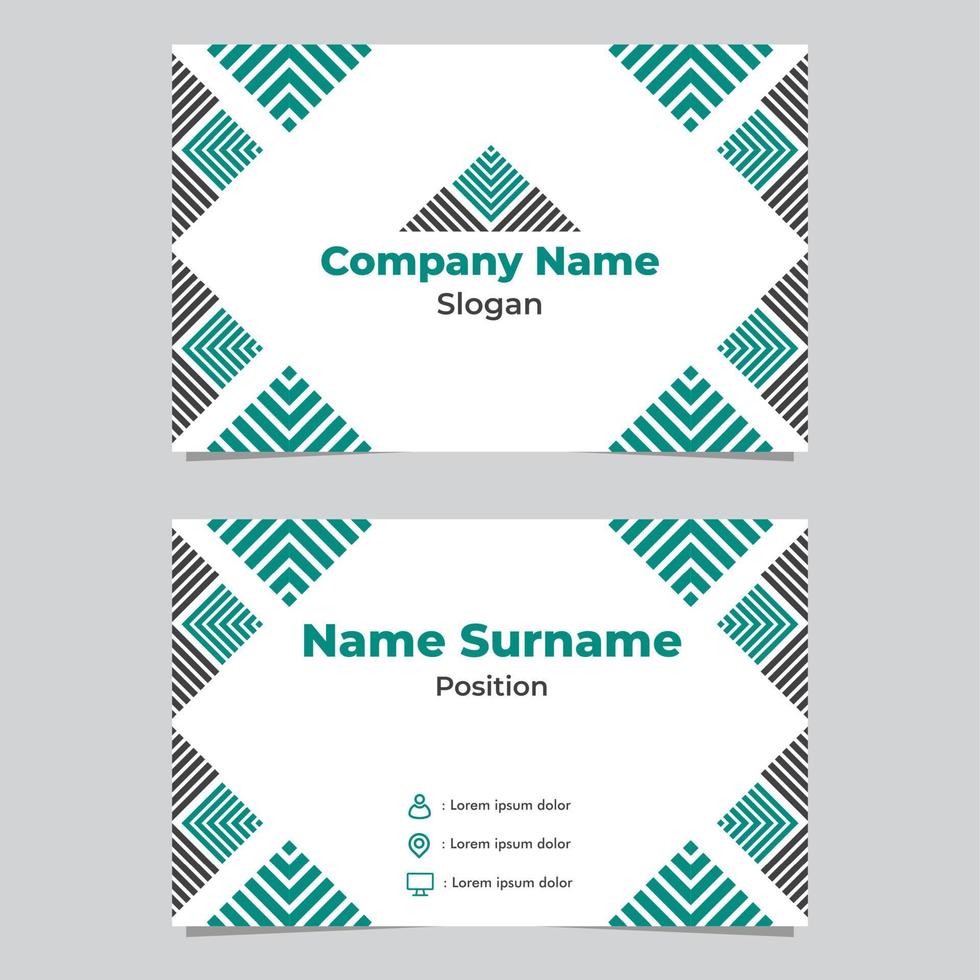 flat abstract geometric business card template vector