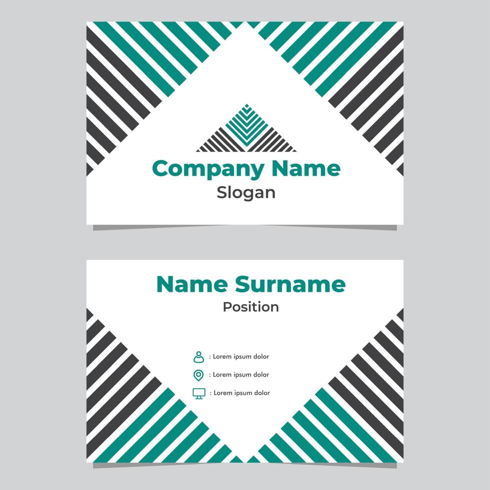 flat abstract geometric business card template vector