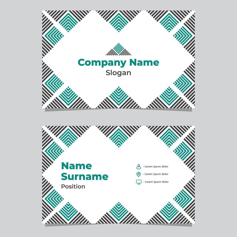 flat abstract geometric business card template vector