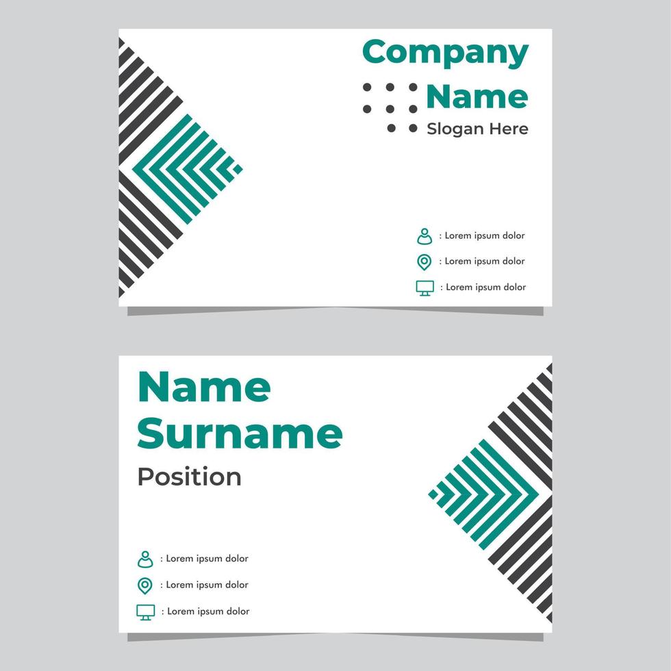 flat abstract geometric business card template vector