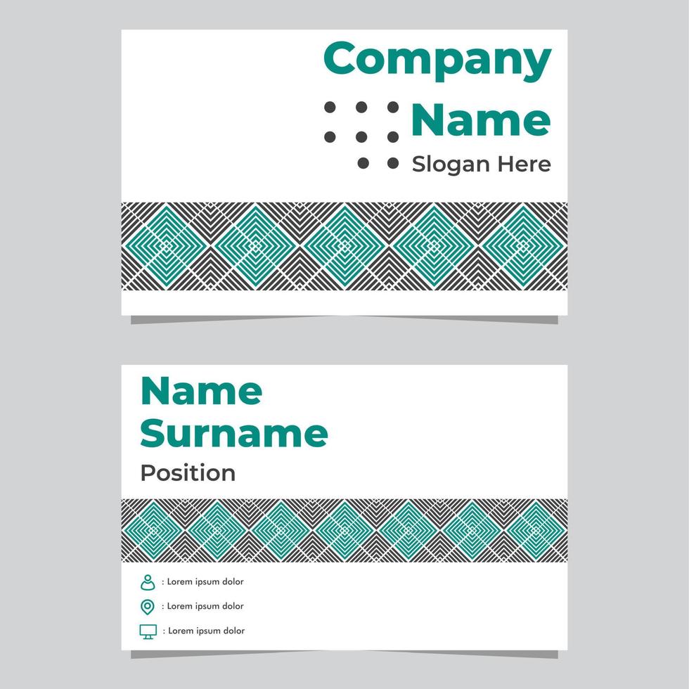 flat abstract geometric business card template vector