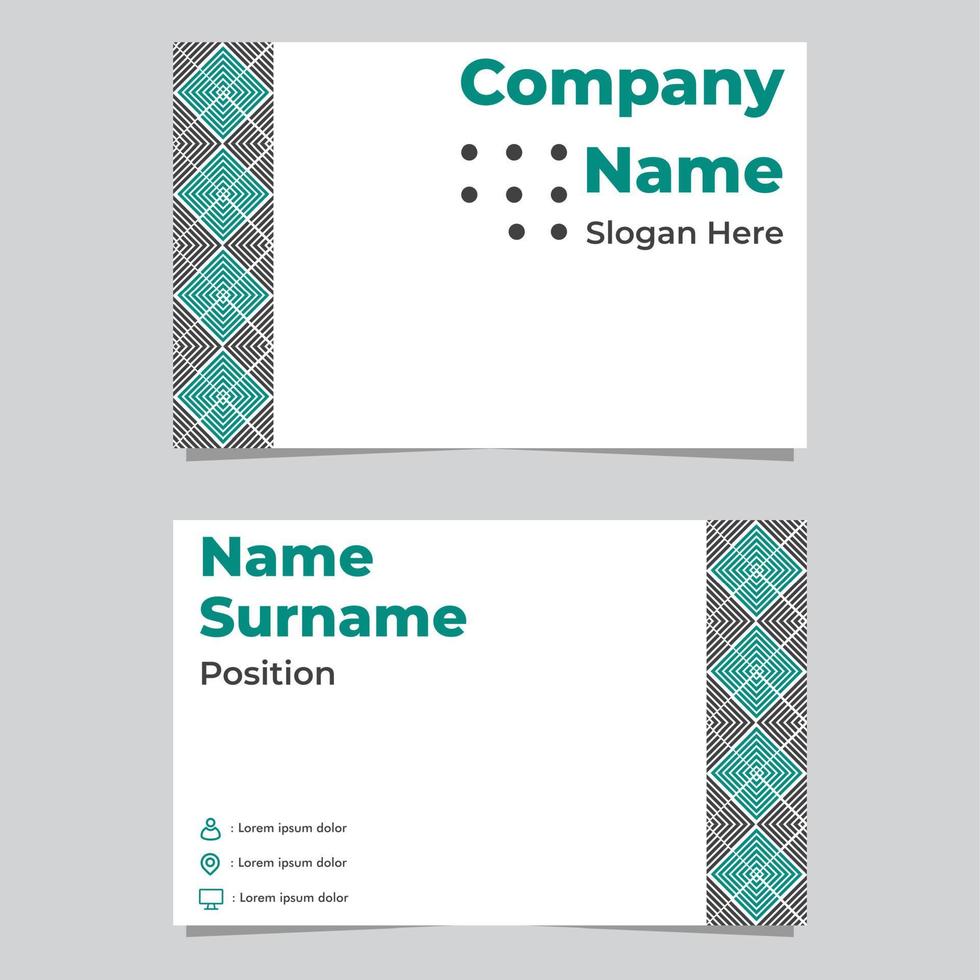 flat abstract geometric business card template vector