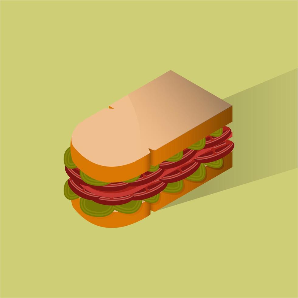 linda ilustración vectorial de sándwich, producto bueno para niños, libro para niños, etc. vector