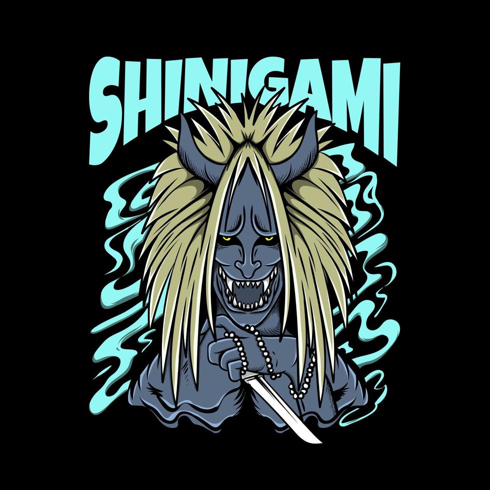 ilustración shinigami para diseño de camiseta vector